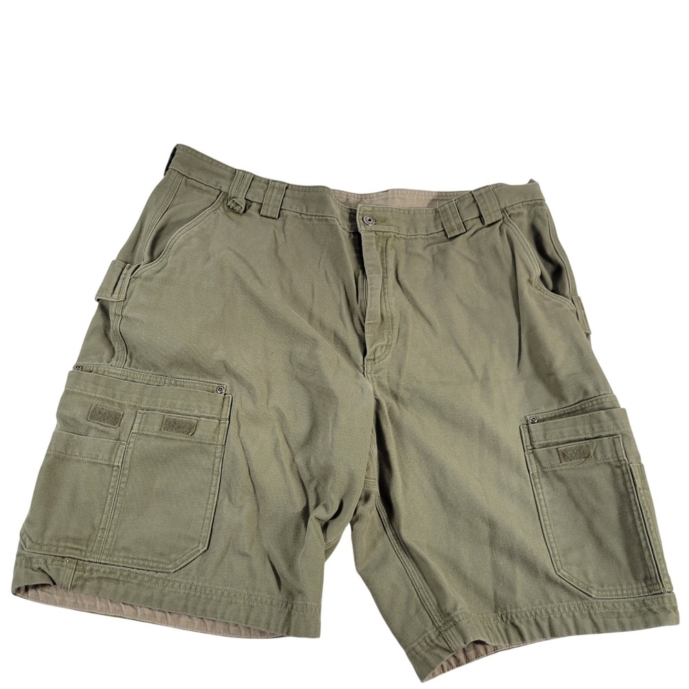 Duluth‎ Trading Co Mens Cargo Shorts Khaki Cotton Size 46 Work Outdoor